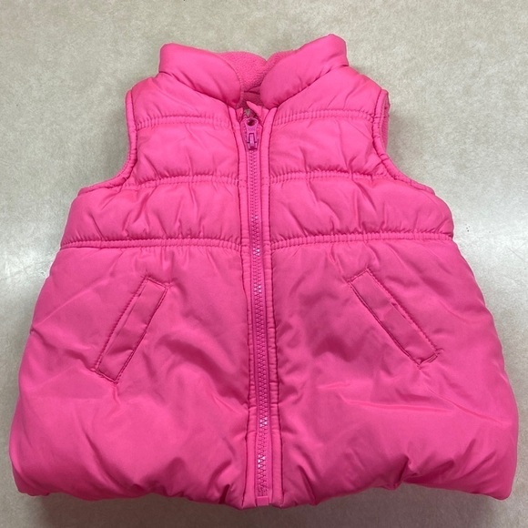 OshKoshB’Gosh Pink Puffer Vest Full Front Zipper 18 M Preowned - Picture 1 of 6